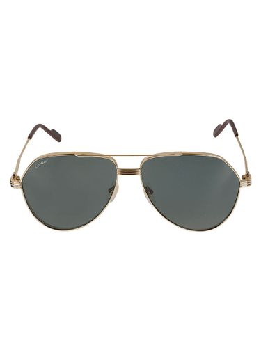 Masculine Pilot Shape Sunglasses - Cartier Eyewear - Modalova