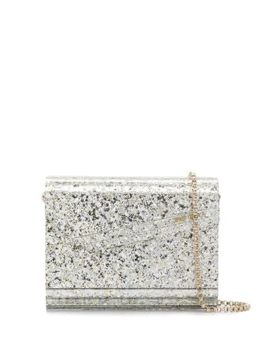 Candy Champagne Clutch Bag With All-over Coarse Glitter In Acrylic Woman - Jimmy Choo - Modalova