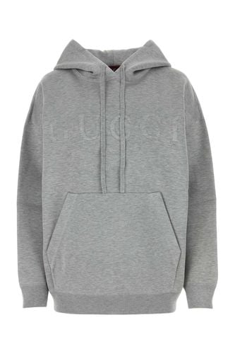 Melange Grey Stretch Wool Blend Oversize Sweatshirt - Gucci - Modalova