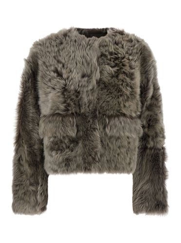 Cropped Fur With Flap Side Pockets In Lambskin Woman - Yves Salomon - Modalova