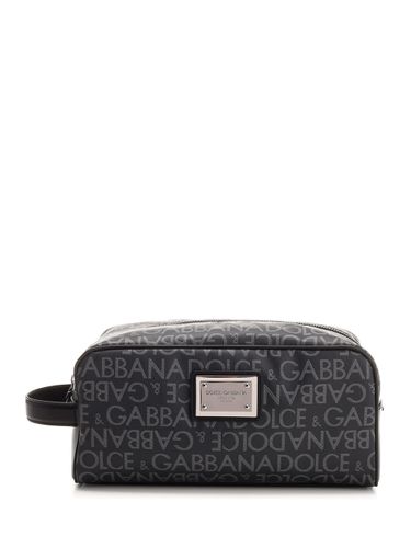 Logo All-over Top Zip Pouch - Dolce & Gabbana - Modalova