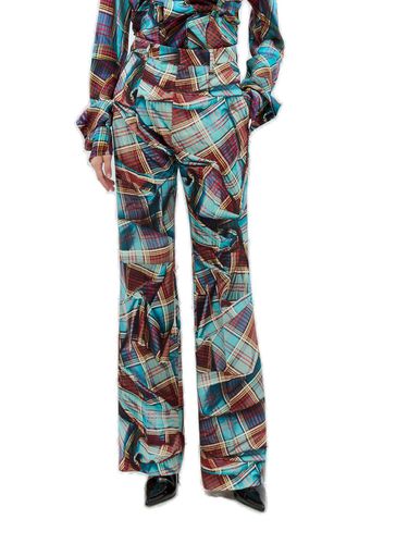 Check Patterned Mid Rise Trousers - Vivienne Westwood - Modalova