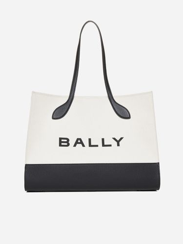 Logo Canvas And Leather Tote Bag - Bally - Modalova