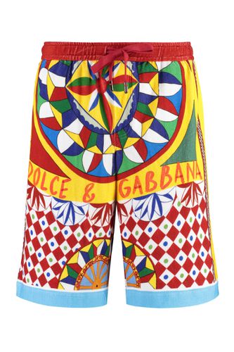 Printed Cotton Shorts - Dolce & Gabbana - Modalova