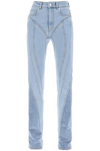 Mugler Spiral Two-tone Skinny Jeans - Mugler - Modalova