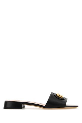 Black Leather Vlogo Signature Slippers - Valentino Garavani - Modalova