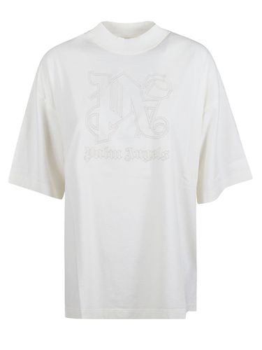 Monogram Embroidered Crewneck T-shirt - Palm Angels - Modalova