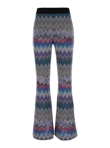 Flared Pants With Zigzag Motif In Wool Woman - Missoni - Modalova