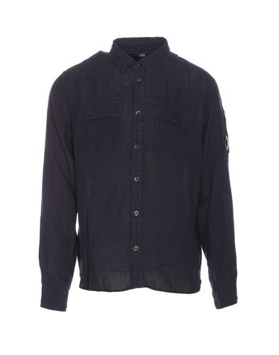 C. P. Company Logo Linen Shirt - C.P. Company - Modalova