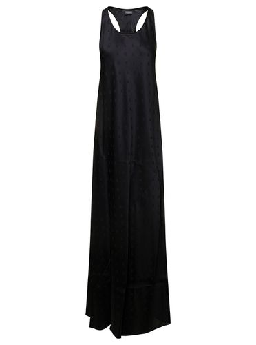 Long Evening Dress With Logo Motif All-over In Viscose Woman - Balenciaga - Modalova