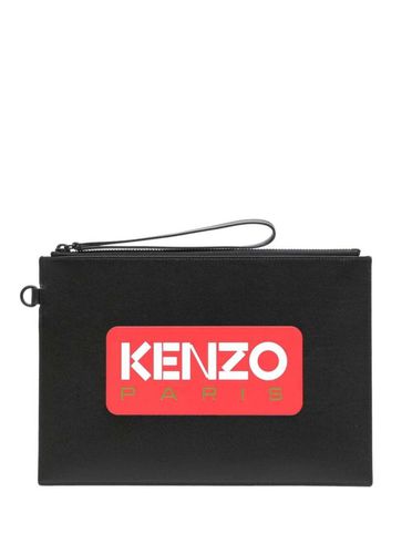 Clutch Bag With Printed Logo In Leather - Kenzo - Modalova