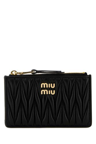 Black Nappa Leather Card Holder - Miu Miu - Modalova