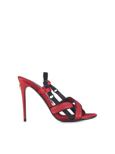 Corset-style Satin Sandals - Dolce & Gabbana - Modalova