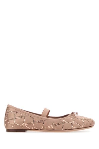 Antiqued Pink Satin Ballerinas - Valentino Garavani - Modalova