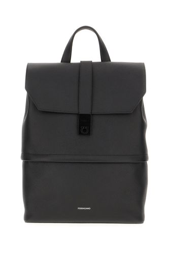 Ferragamo Black Leather Backpack - Ferragamo - Modalova