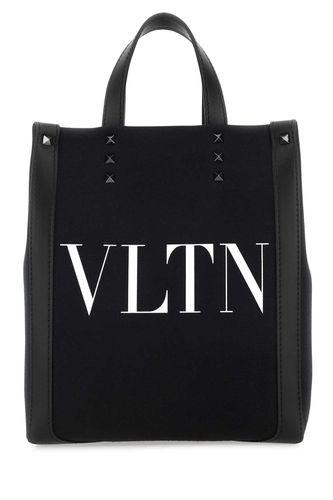 Black Canvas Mini Vltn Ecolab Shopping Bag - Valentino Garavani - Modalova