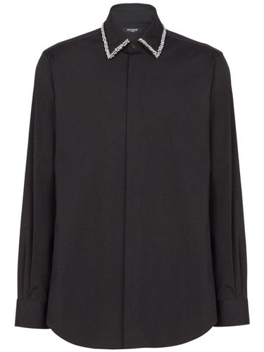 Embroidered Collar Popeline Shirt - Balmain - Modalova