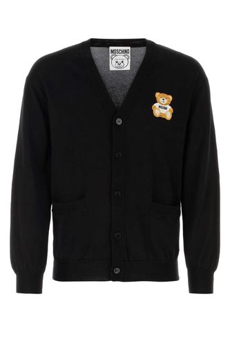 Moschino Black Cotton Cardigan - Moschino - Modalova