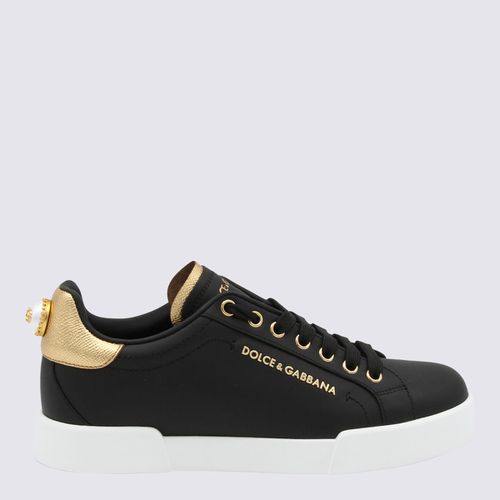 Black Leather Portofino Sneakers - Dolce & Gabbana - Modalova