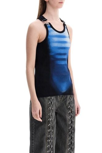 Sleeveless Blue Cotton Striped Top Le Male With Wide Neckline - Jean Paul Gaultier - Modalova