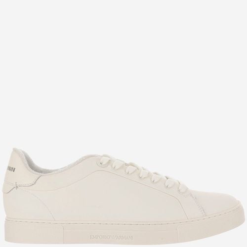 Leather Sneakers With Logo - Emporio Armani - Modalova