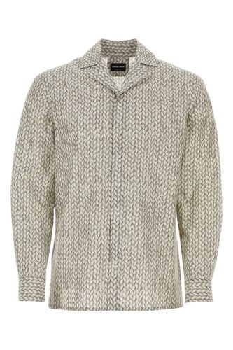 Printed Cotton Blend Shirt - Giorgio Armani - Modalova