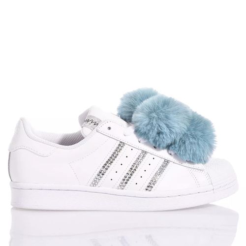 Adidas Superstar Blue Pom Pom - Mimanera - Modalova