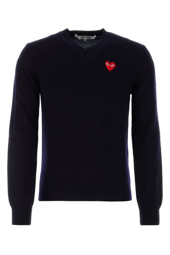 Midnight Blue Wool Sweater - Comme des Garçons Play - Modalova