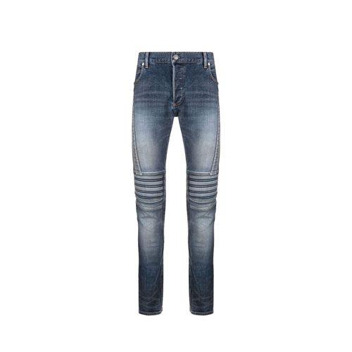 Balmain Ribbed Slim-fit Denim Jeans - Balmain - Modalova