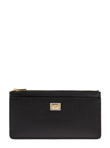 Large Card Holder With Branded Plate And Zip In Grainy Leather Woman - Dolce & Gabbana - Modalova