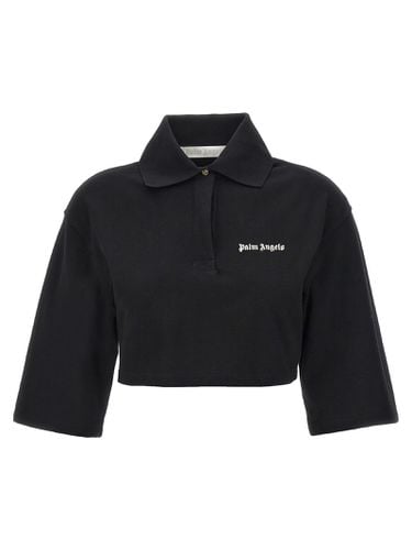 Classic Logo Crop Polo Shirt - Palm Angels - Modalova