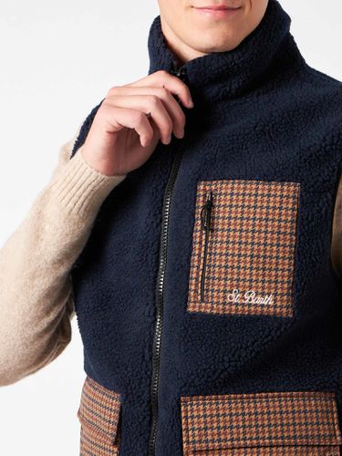 Man Sherpa Vest Jacket With Check Patch Pockets - MC2 Saint Barth - Modalova