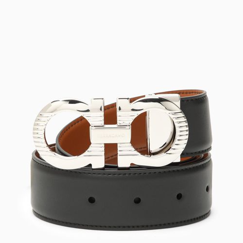 Gancini Reversible /brown Leather Belt - Ferragamo - Modalova