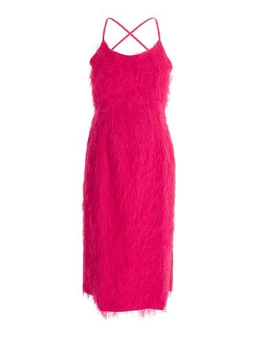 Pink Frayed Midi Dress In Technical Fabric Woman - TwinSet - Modalova