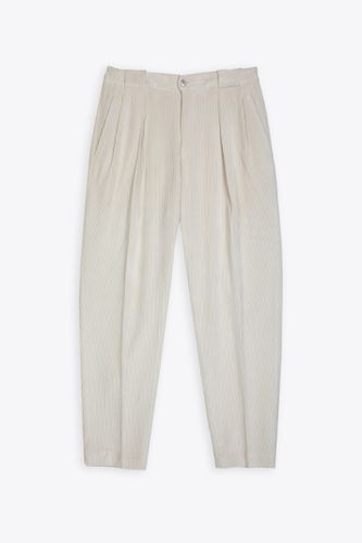 Pantaloni Off white corduroy pant with front pleats - Portobello - Briglia 1949 - Modalova