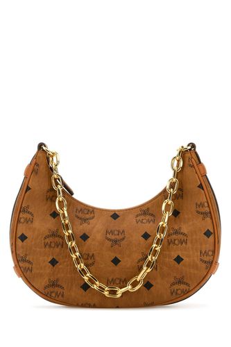 Printed Canvas Aren Crescent Shoulder Bag - MCM - Modalova