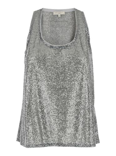 Silver Top With Sequins In Techno Fabric Woman - Antonelli - Modalova