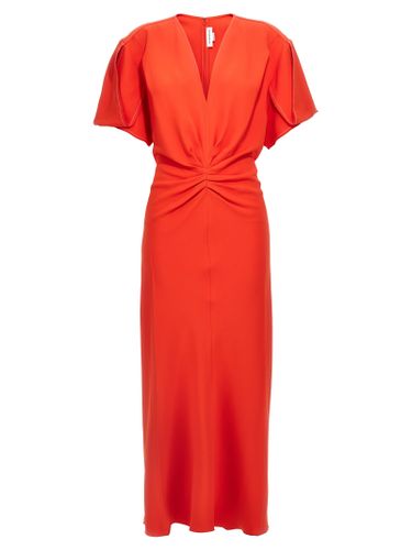 Gathered Waist Midi Dress - Victoria Beckham - Modalova