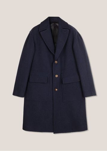 Aamburgo Navy Blue Single-breasted Coat - doppiaa - Modalova