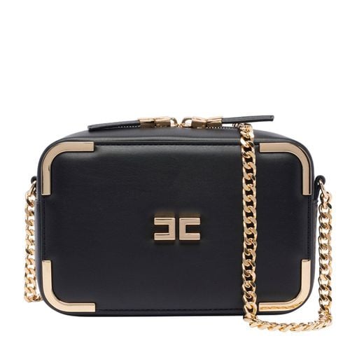 Logo Plaque Chain-detailed Shoulder Bag - Elisabetta Franchi - Modalova