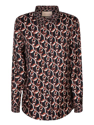 Multicolor Patterned Silk Shirt - Gucci - Modalova