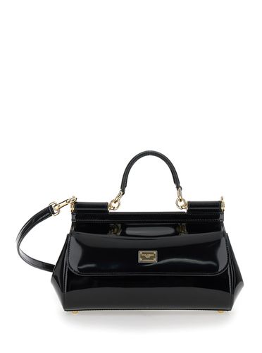 Sicily Handbag With Logo Plaque In Patent Leather Woman - Dolce & Gabbana - Modalova