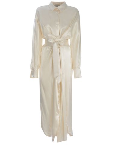 Shirt Dress Made Of Satin - Manuel Ritz - Modalova