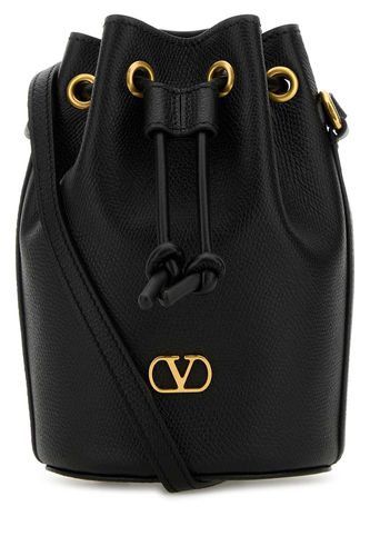 Black Leather Bucket Bag - Valentino Garavani - Modalova