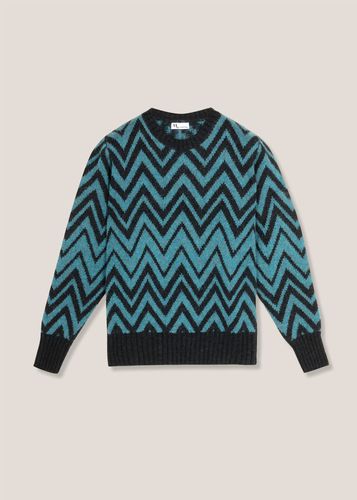 Aambrosia Shetland Wool Zig-zag Sweater - doppiaa - Modalova