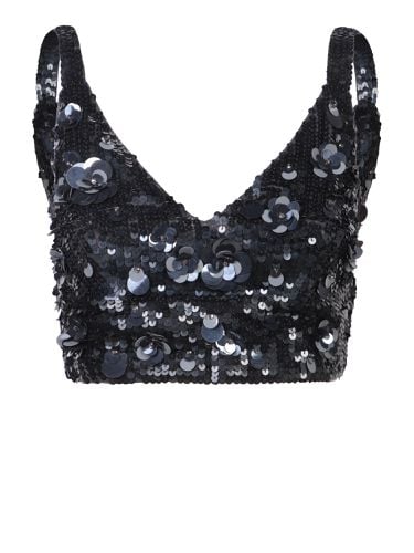 Parosh Grey Sequins Full Crop Top - Parosh - Modalova