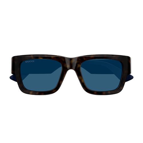 Gucci Gg1668s Linea Lettering 002 Havana Red Blue Sunglasses - Gucci Eyewear - Modalova