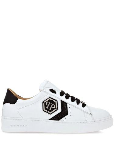 White Nappa Leather Low-top Sneakers Strass Hexagon - Philipp Plein - Modalova