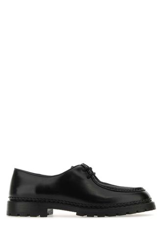 Black Leather And Calf Hair Lace-up Shoes - Saint Laurent - Modalova