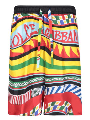 Multicolor Silk Shorts - Dolce & Gabbana - Modalova